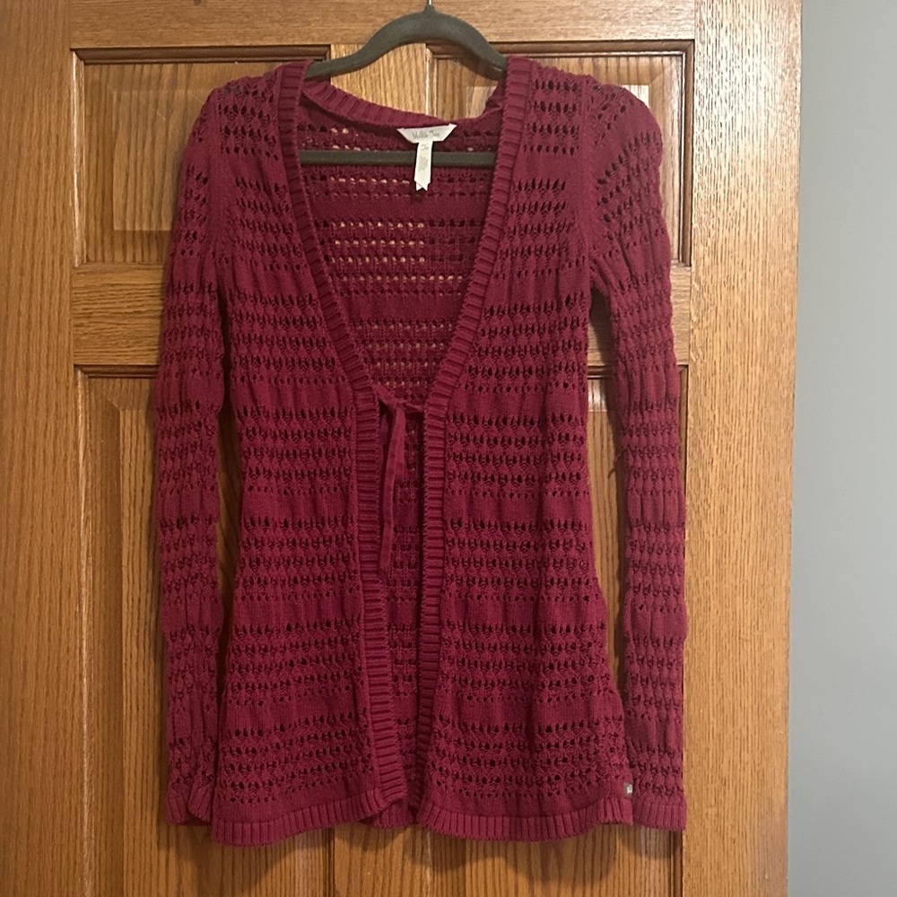 Matilda Jane Deep Red Open-Knit Cardigan